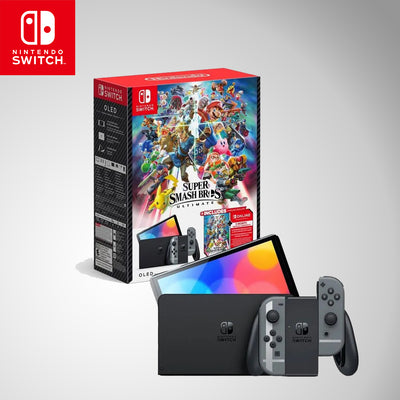 Nintendo Switch Modelo OLED: Paquete Super Smash Bros Ultimate (juego completo + membresía de 3 meses)