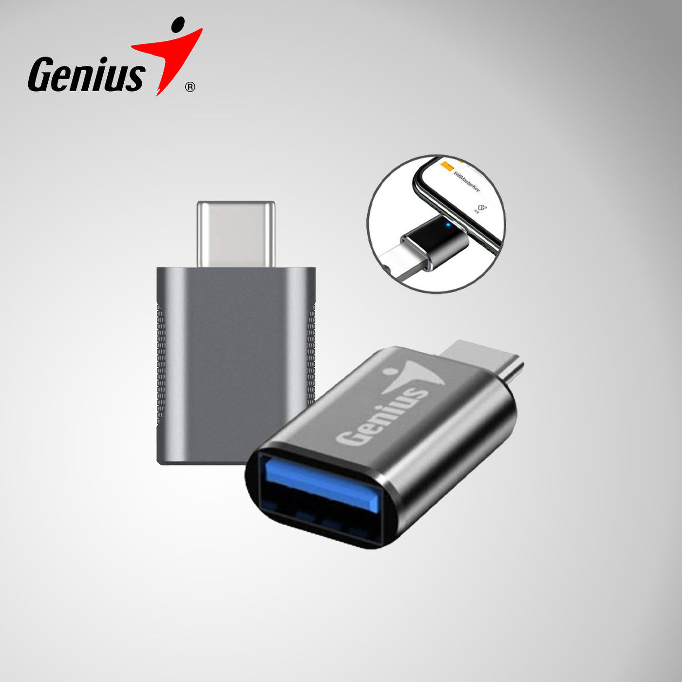 ADAPTADOR GENIUS ACC-C2A USB-C A USB-A DARK GREY