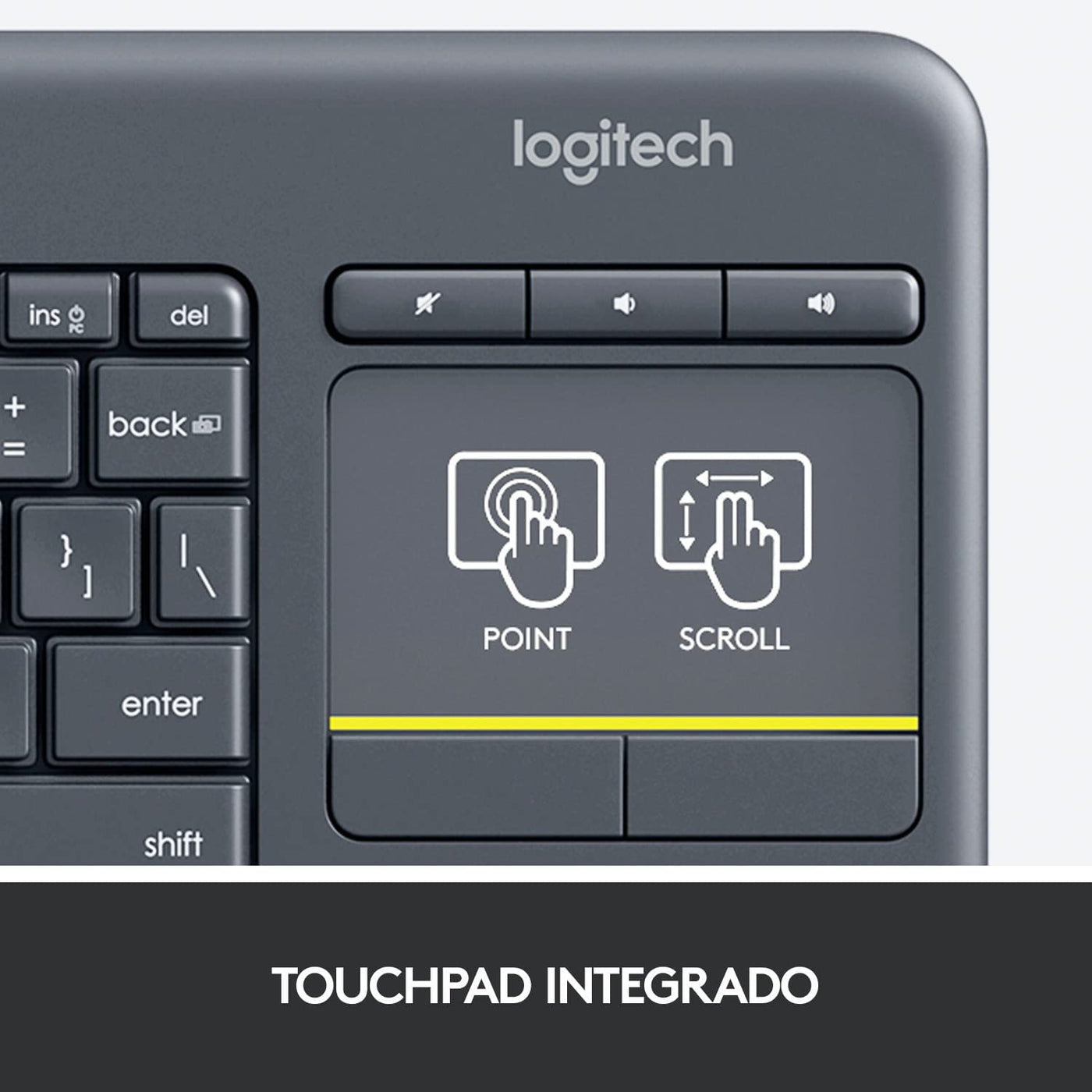Teclado K400 Inalambrico Touchpad incluido