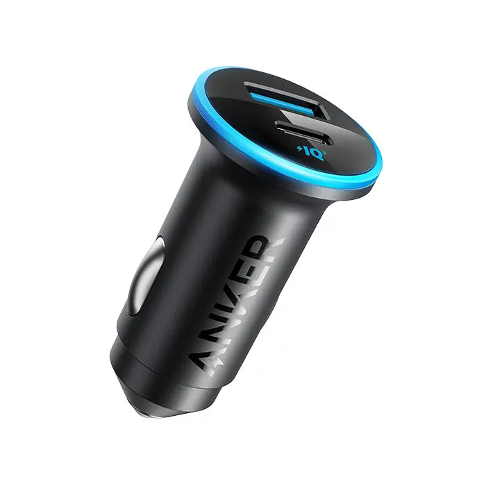 Cargador para auto Anker 323 rápido con puertos USB-C y USB-A, negro, 52.5W para carga eficiente en vehículo