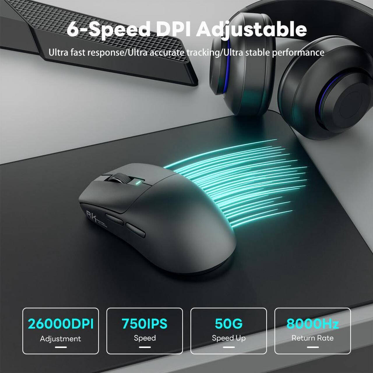 Mouse gamer Royal Kludge M3 Inalámbrico - Achorao