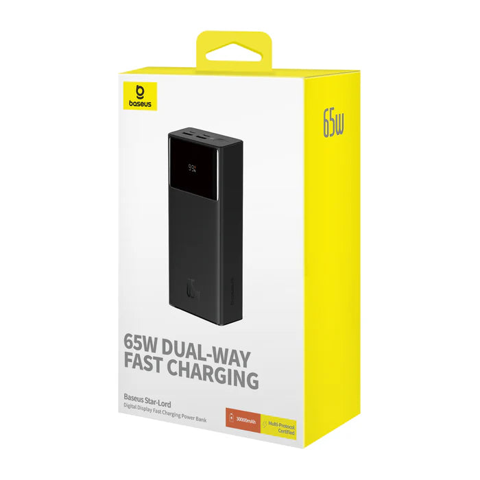 Power bank Baseus Star-Lord 30000 mAh, 65 W, carga rápida, pantalla digital - Achorao