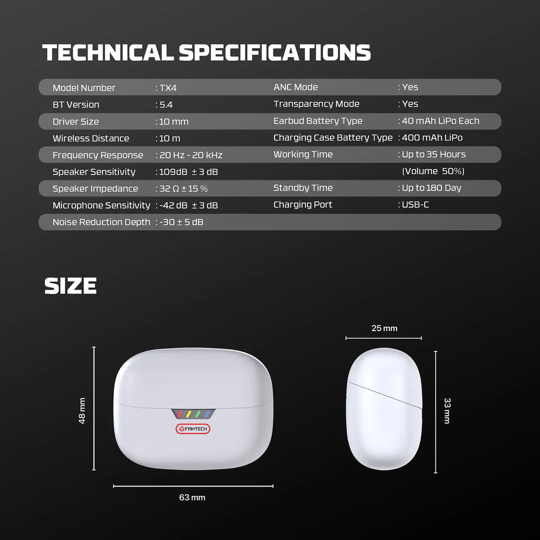 Audífonos inalámbricos FANTECH Mithril ANC TX4 GY
