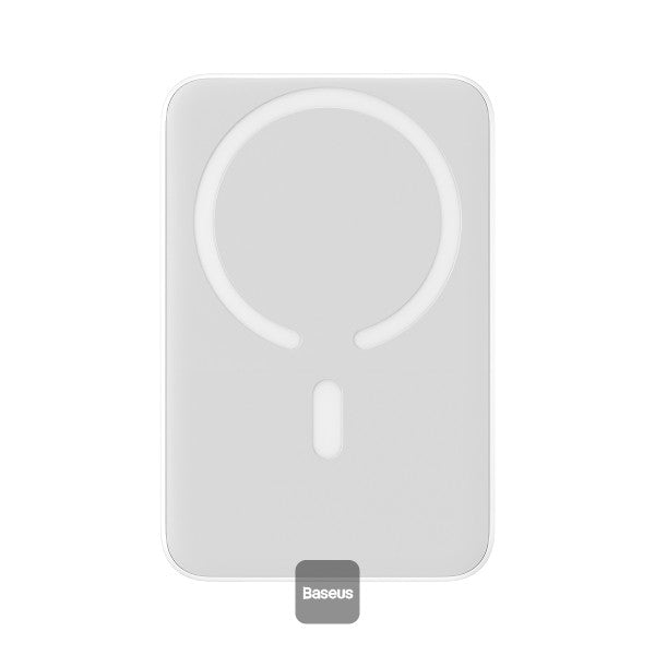 Mini PowerBank inalámbrico magnético Baseus, 10000 mAh, 20W Carga rápida, con cable tipo C, color Blanco