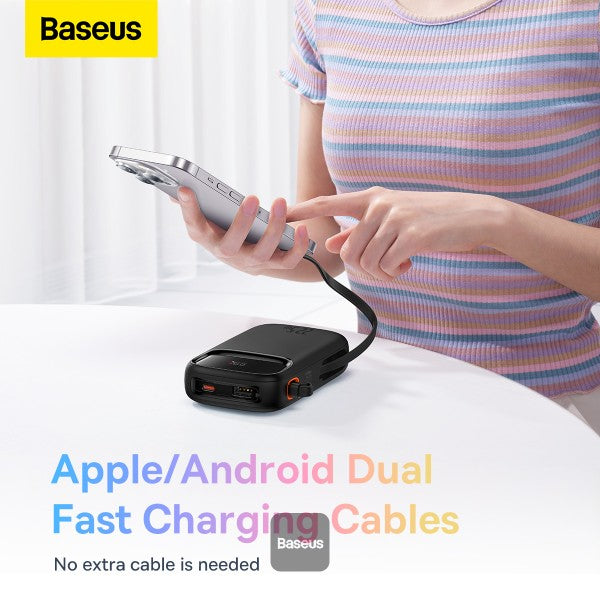 Power Bank Baseus Qpow2 Dual fast charging cables 10000mAh 22.5W Lightning + C - Achorao