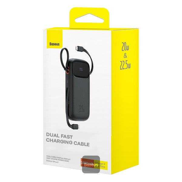 Power Bank Baseus Qpow2 Dual fast charging cables 10000mAh 22.5W Lightning + C - Achorao