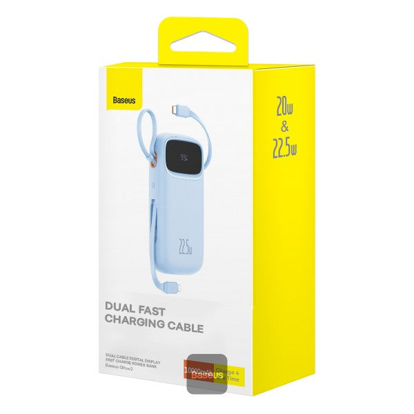 Power Bank Baseus Qpow2 Dual fast charging cables 10000mAh 22.5W Lightning + C - Achorao