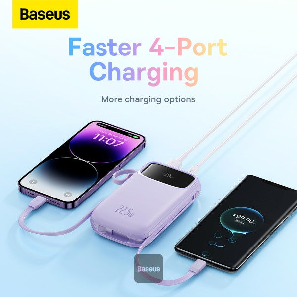 Power Bank Baseus Qpow2 Dual fast charging cables 10000mAh 22.5W Lightning + C - Achorao
