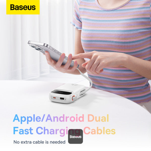 Power Bank Baseus Qpow2 Dual fast charging cables 10000mAh 22.5W Lightning + C - Achorao