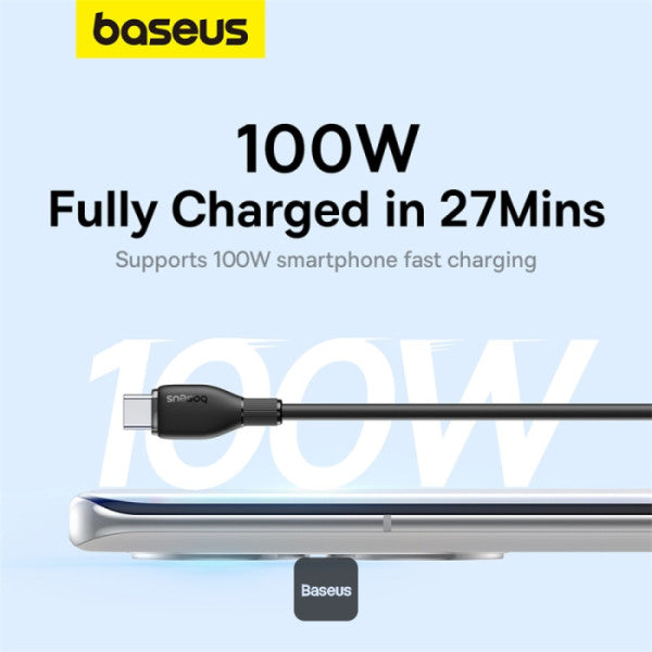 Cable de carga rápida Baseus Pudding Series, USB-A a USB-C, 100 W, 1.2 m - Achorao