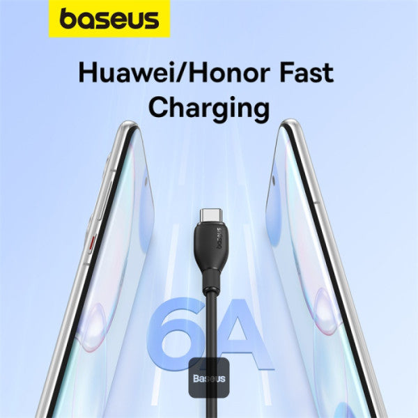 Cable de carga rápida Baseus Pudding Series, USB-A a USB-C, 100 W, 1.2 m - Achorao