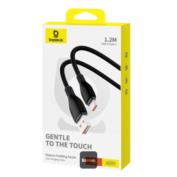 Cable de carga rápida Baseus Pudding Series, USB-A a USB-C, 100 W, 1.2 m - Achorao
