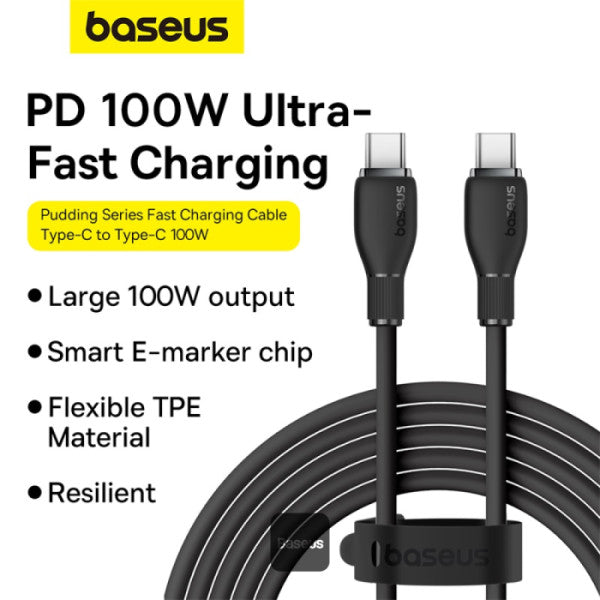 Cable Baseus Pudding Series tipo C a C 100W 2m - Achorao