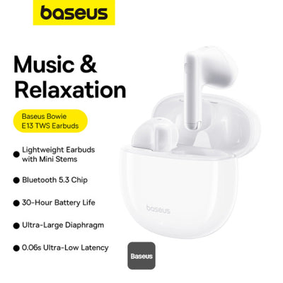 Audifonos Bluetooth Baseus Bowie E13 True Wireless Galaxy White - Achorao