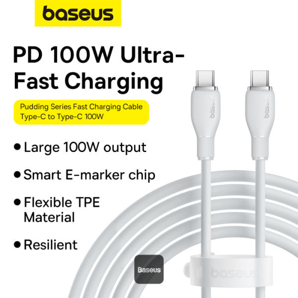 Cable Baseus Pudding Series tipo C a C 100W 2m - Achorao