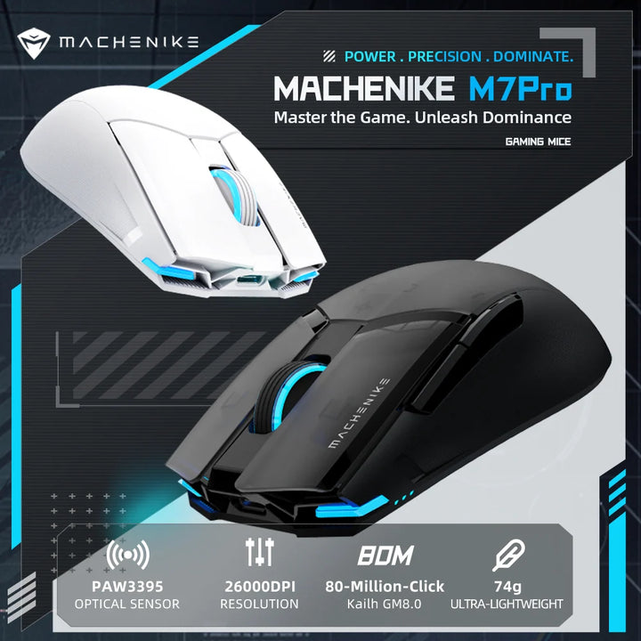 Mouse gamer Machenike M7 PRO Dual Inalámbrico, 26K DPI
