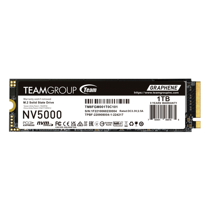 Unidad de estado Solido TEAMGROUP NV5000 M.2 PCle4.0 SSD M.2 1TB - Achorao