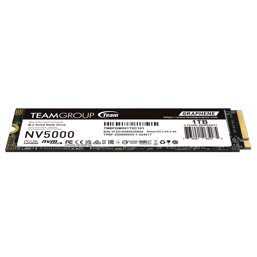 Unidad de estado Solido TEAMGROUP NV5000 M.2 PCle4.0 SSD M.2 1TB - Achorao