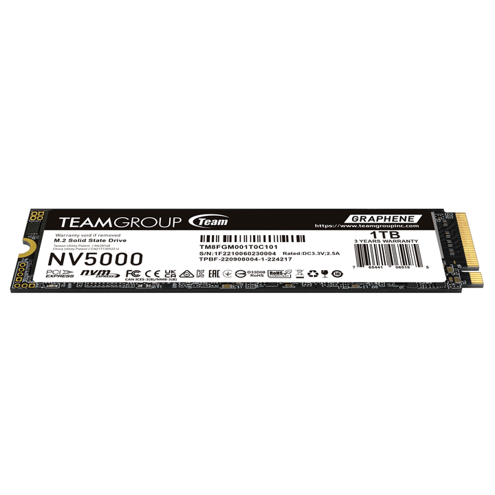 Unidad de estado Solido TEAMGROUP NV5000 M.2 PCle4.0 SSD M.2 1TB - Achorao