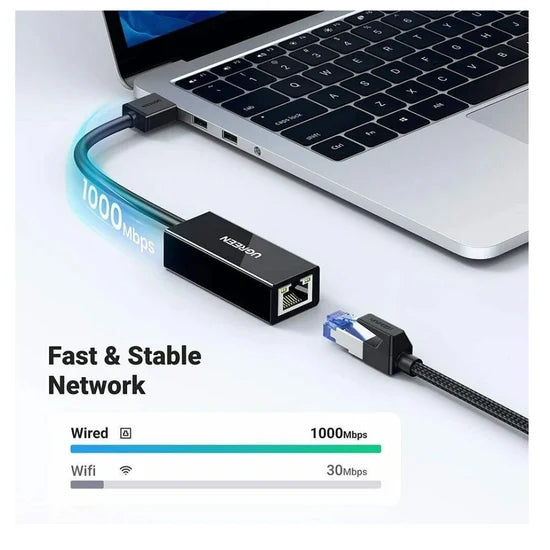 Adaptador USB 3.0 a Ethernet 1 Gigabit UGREEN 1000 Mbps (Black) CR111