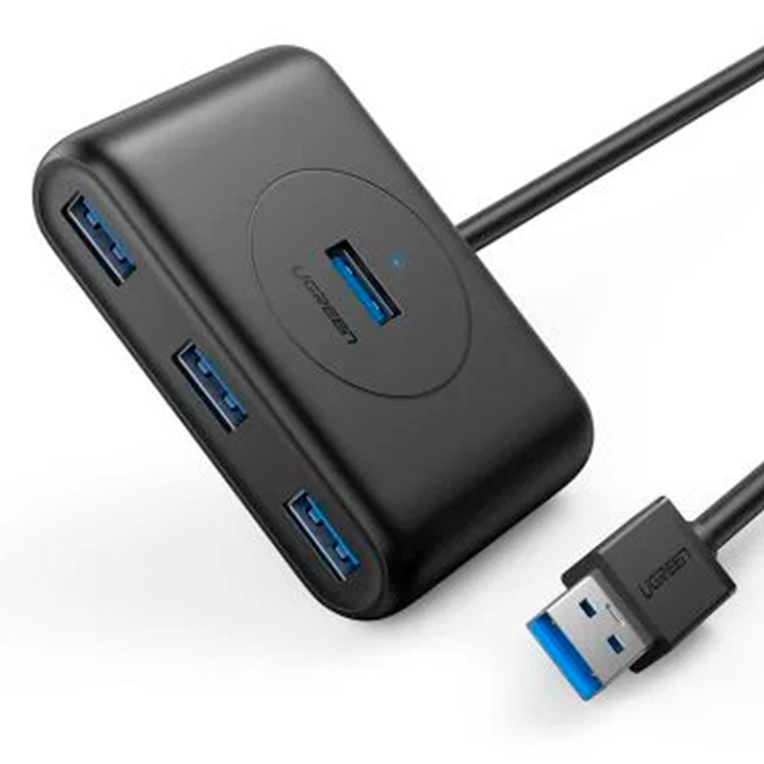 Adaptador hub USB UGREEN CR113 USB 3.0, 4 puertos, cable 0.5 m, black - Achorao