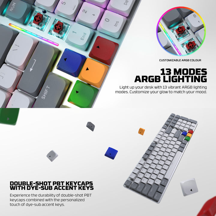 Teclado mecánico gamer FANTECH AIR99 Maxfit air, Inglés