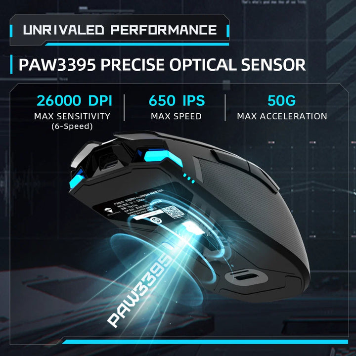 Mouse gamer Machenike M7 PRO Dual Inalámbrico, 26K DPI