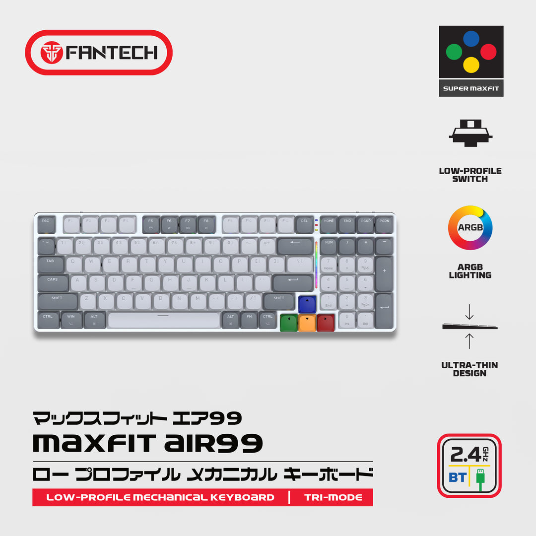 Teclado mecánico gamer FANTECH AIR99 Maxfit air, Inglés