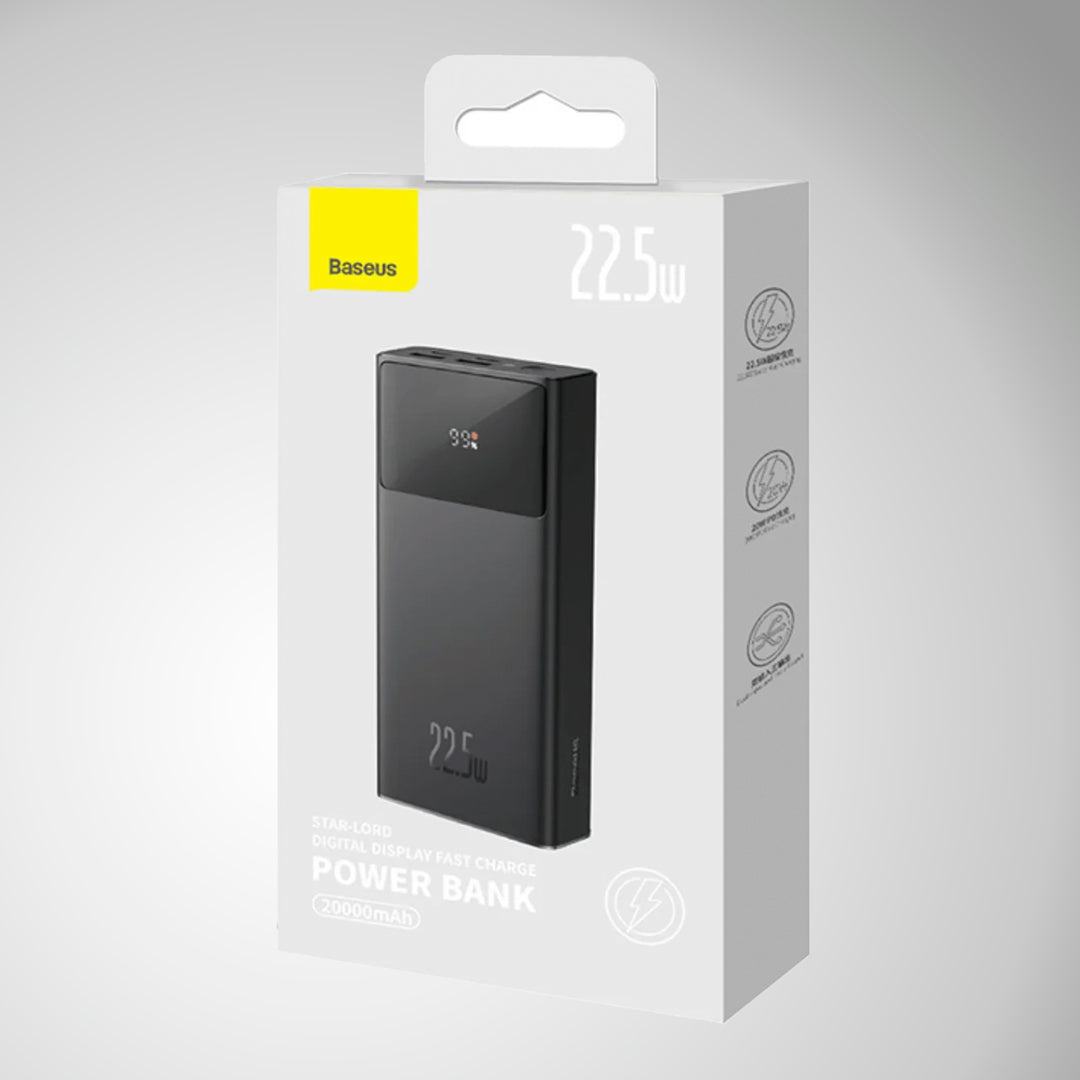 Power bank Baseus Star-Lord 30000 mAh, 22.5 W, carga rápida, pantalla digital, black - Achorao