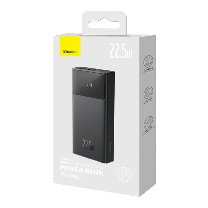 Power bank Baseus Star-Lord 30000 mAh, 22.5 W, carga rápida, pantalla digital, black - Achorao