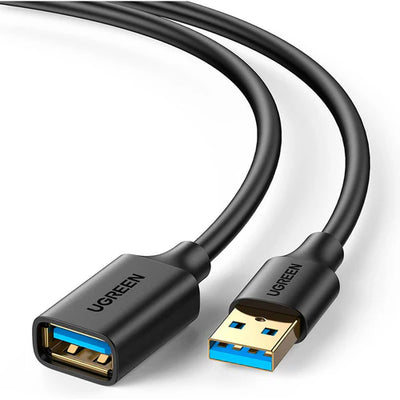 Extensión de cable UGREEN USB-A a USB-A Hembra Black 1m US129