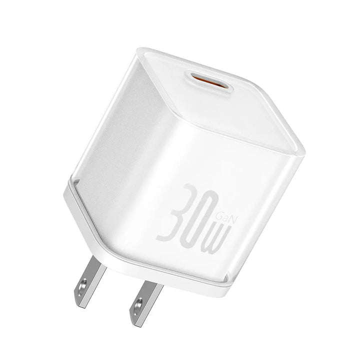 Cargador rápido USB-C Baseus GaN5S 30 W, 1 puerto, enchufe US - Achorao