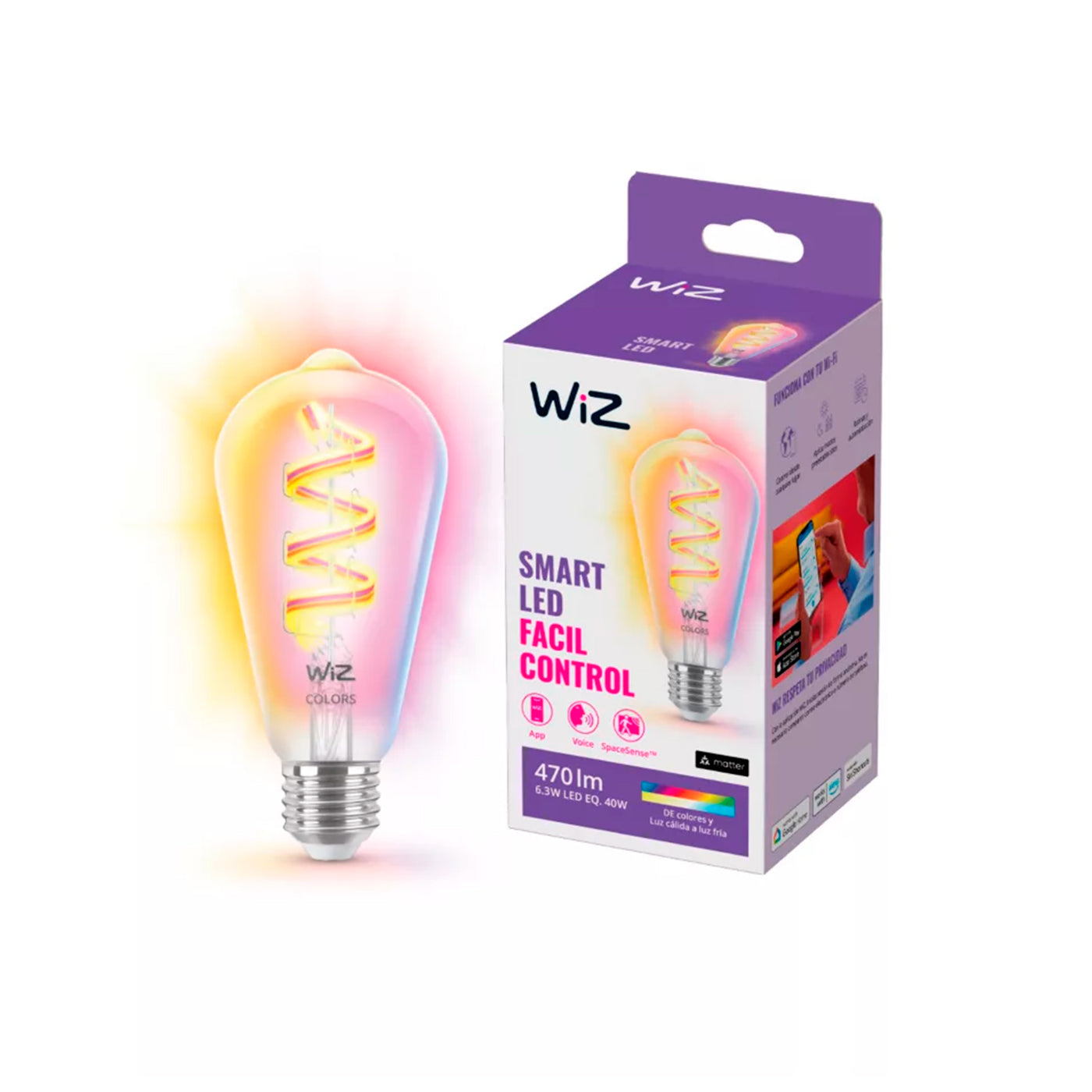 Foco Wizz WI-FI 40W ST64 E27 RGB CL 1PF/6 - Achorao