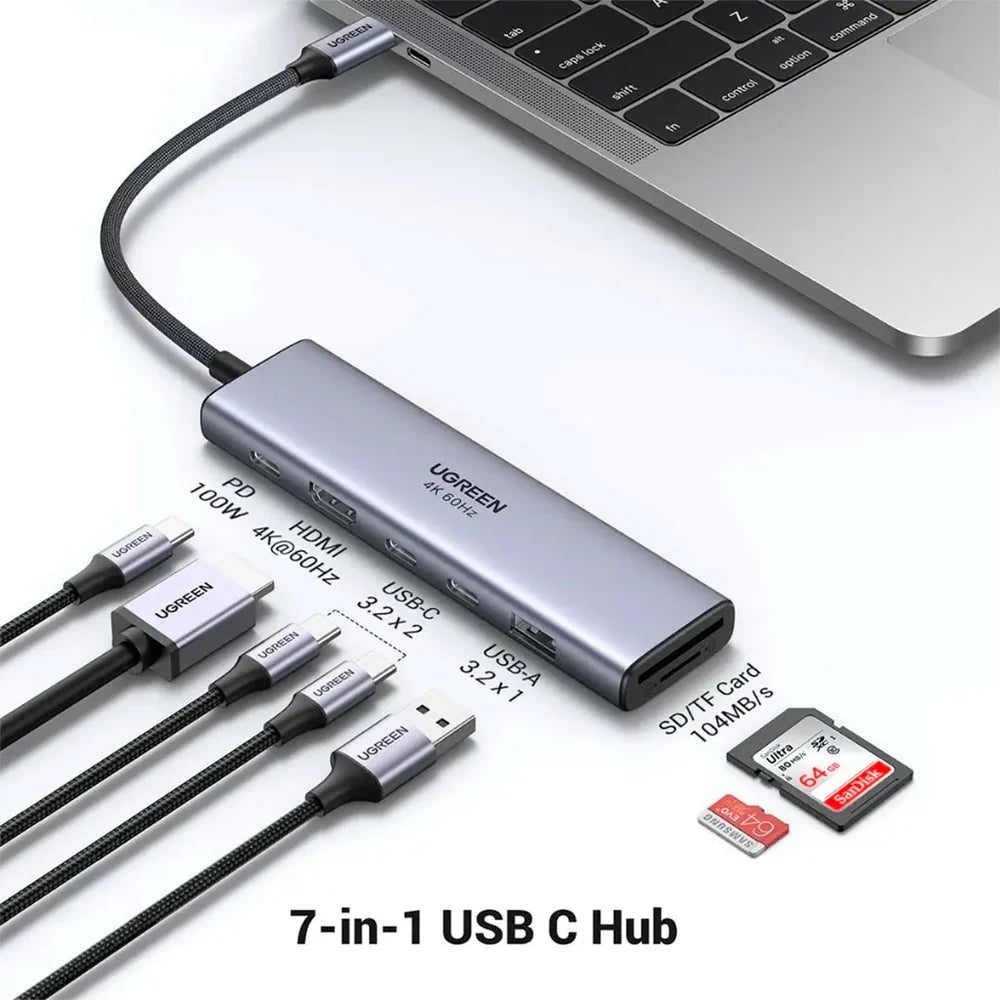 Adaptador Hub UGREEN 7-in-1 USB-C CM511 45521