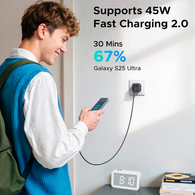 Cargador rápido UGREEN GaN de 45 W y 3 puertos X527 - Achorao