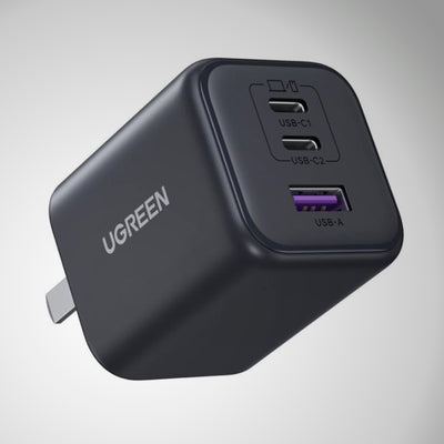Cargador rápido UGREEN GaN de 45 W y 3 puertos X527 - Achorao