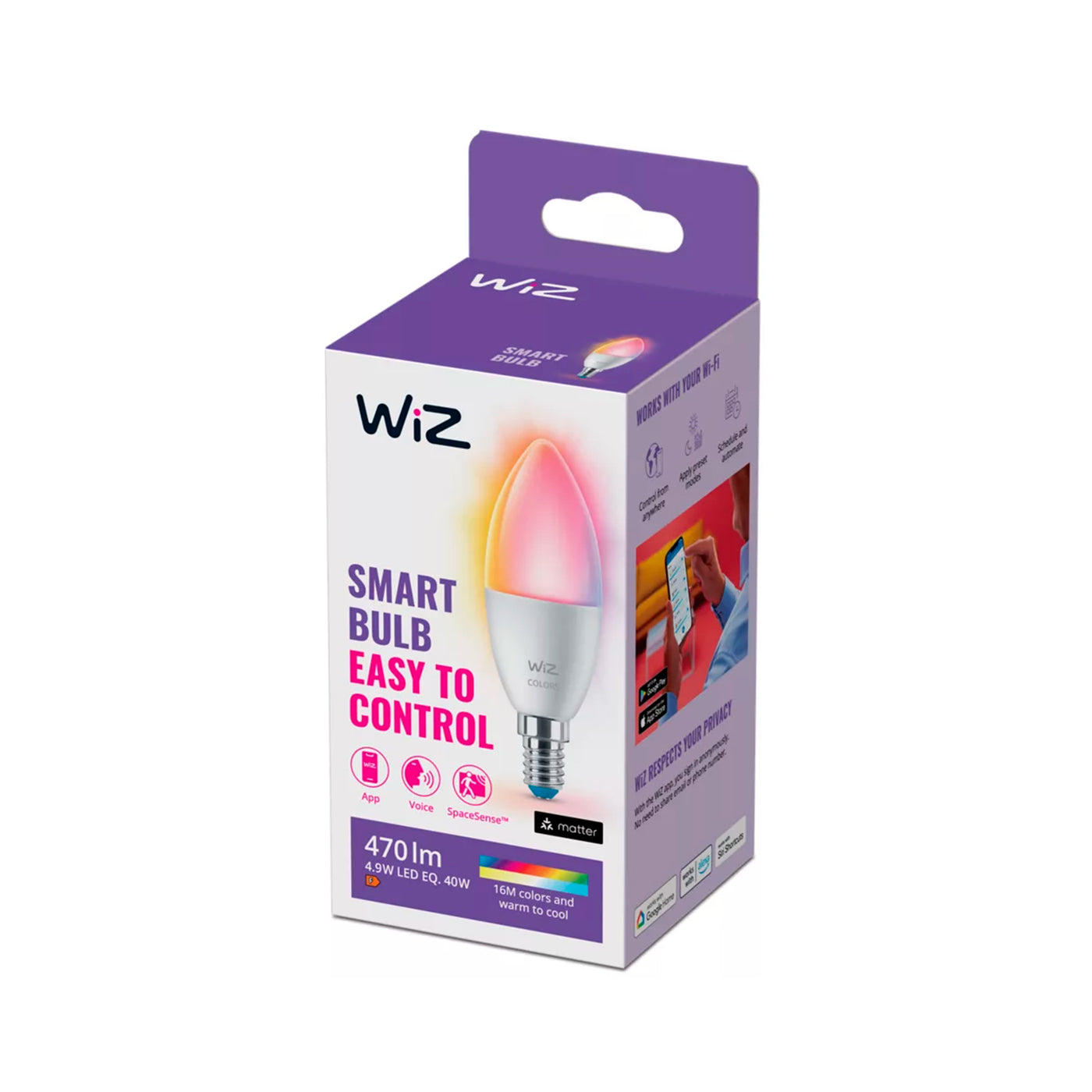 Foco Wizz WI-FI 40W C37 E14 922-65 RGB 1PF/6 - Achorao