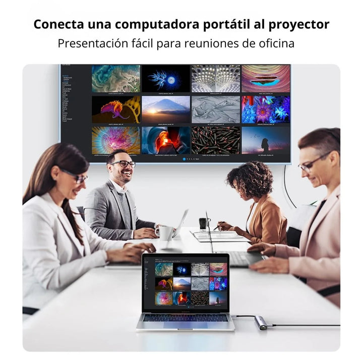 Adaptador Hub UGREEN USB-C a 2*USB 3.0 + HDMI + RJ45 + PD 5 en 1 CM418