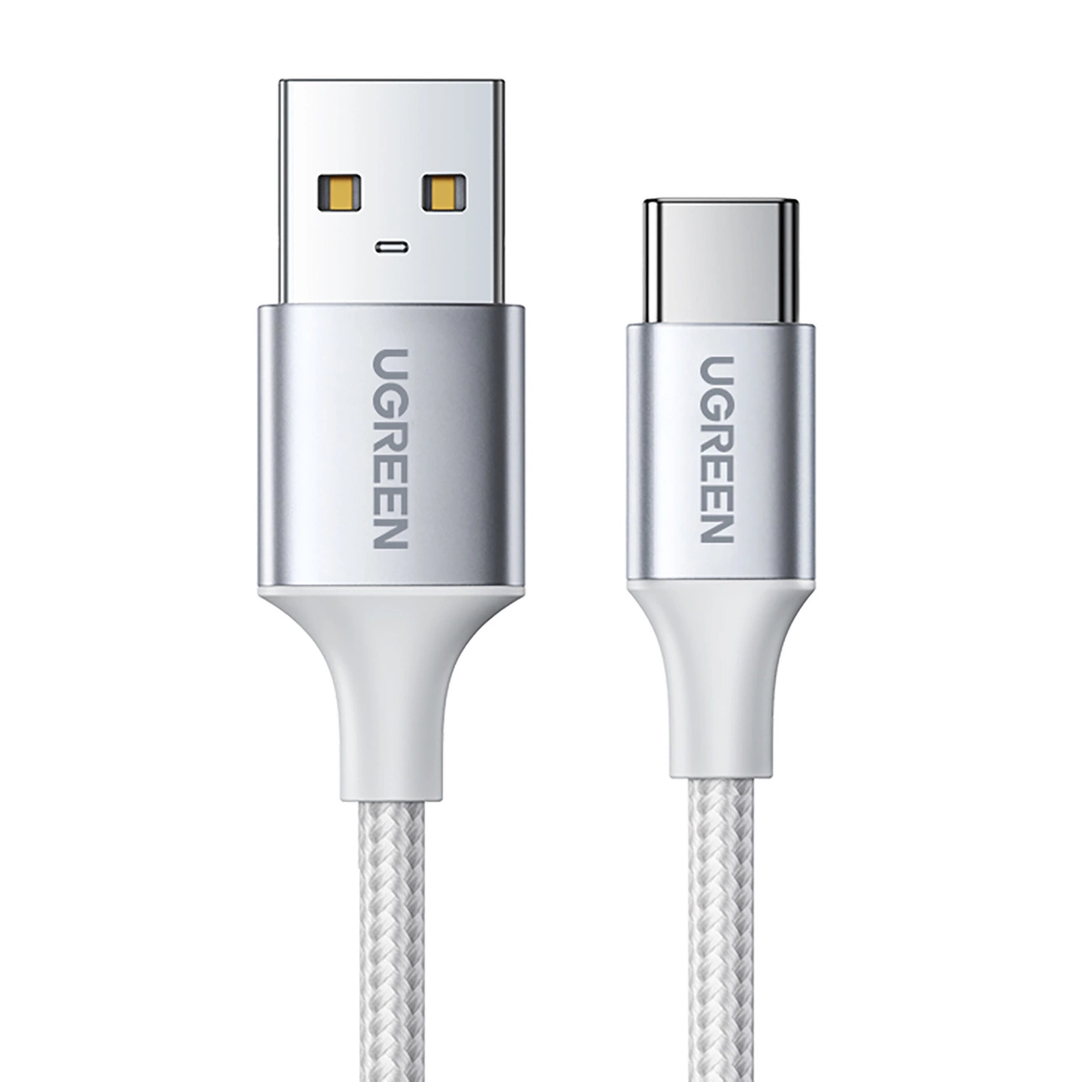 Cable USB-A a USB-C UGREEN Trenzado Blanco, Carga Segura, Modelo US288, PN 60131