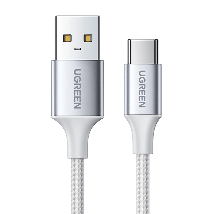 Cable USB-A a USB-C UGREEN Trenzado Blanco, Carga Segura, Modelo US288, PN 60131