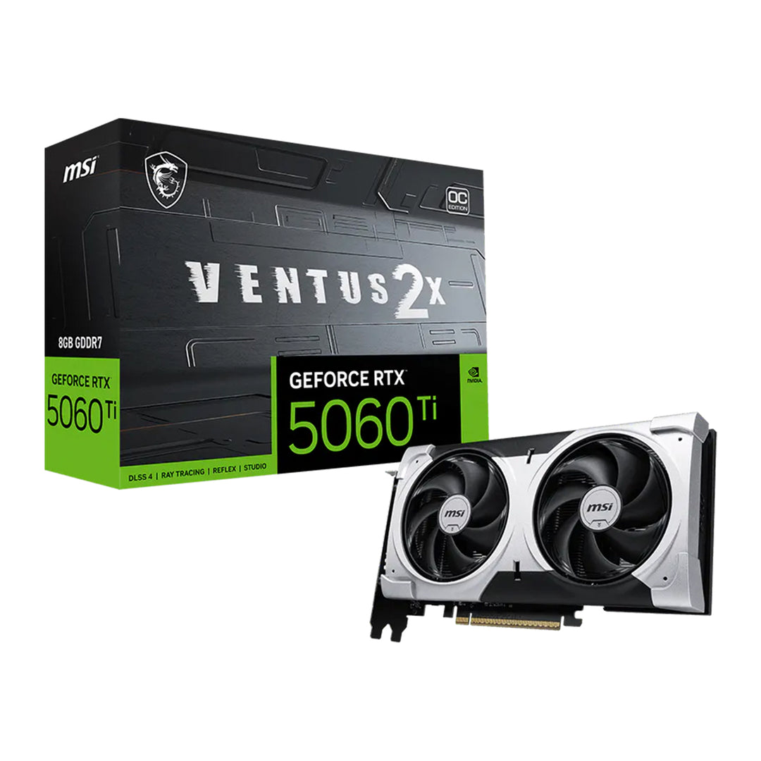 Tarjeta Gráfica MSI GeForce RTX 5060 Ti VENTUS 2X OC PLUS, 8 GB GDDR7, PCIe Gen 5.0 - Achorao