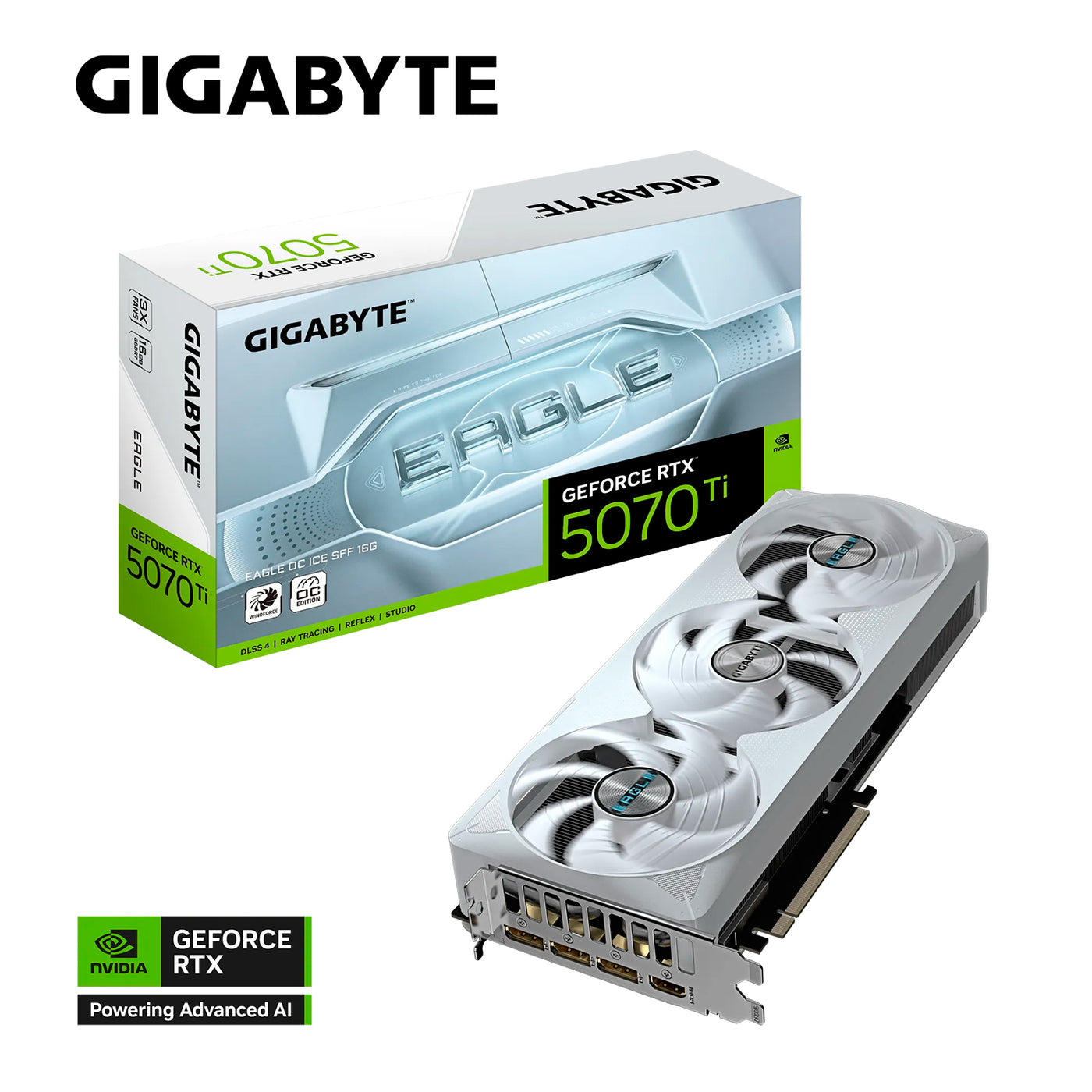 Tarjeta de Video Gigabyte Geforce RTX 5070 Ti Eagle OC ICE SFF, 16 GB GDDR7, PCle - Achorao