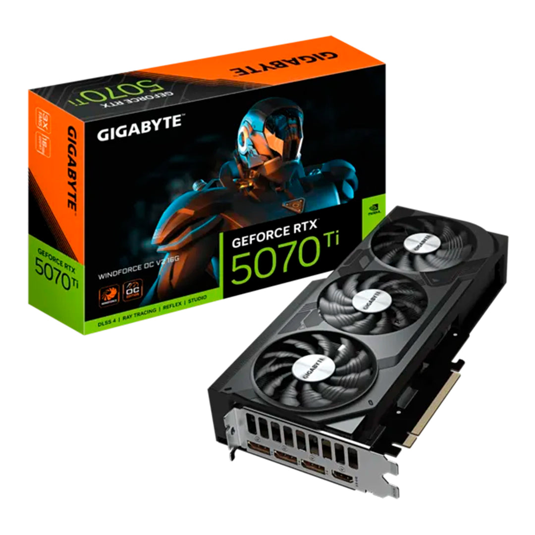Tarjeta de video GIGABYTE GeForce RTX 5070 Ti WINDFORCE OC V2 16G, 16GB GDDR7 PCIe Gen 5.0 - Achorao