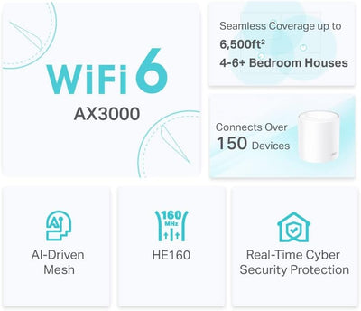 TP-Link Deco X50 (3-pack) AX3000 Dual Band Whole Home Mesh WiFi 6
