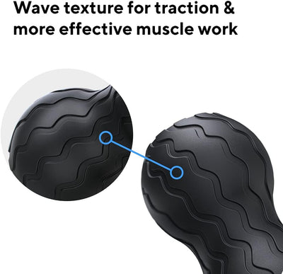 Therabody Wave Duo/ WAVEDUO-US - Rodillo de espuma ergonómicamente contorneado. Rodillo muscular habilitado para Bluetooth para tu espalda, cuello y columna vertebral con 5 frecuencias de vibración personalizables en la aplicación Therabody