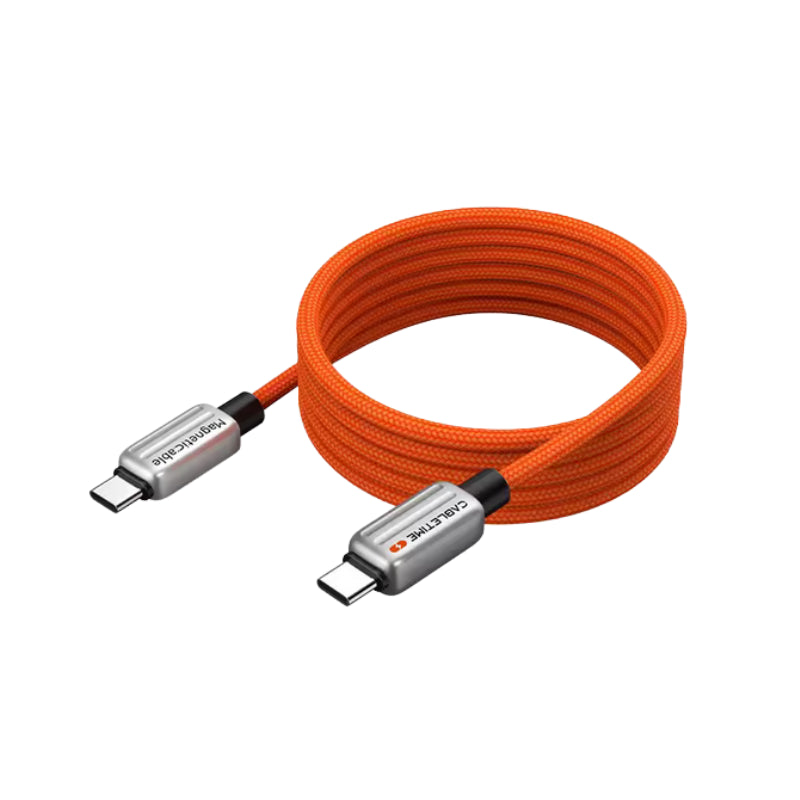 Cable Magnético Auto-Enrollable USB-C CABLETIME | Carga Ultra PD 240W, Naranja