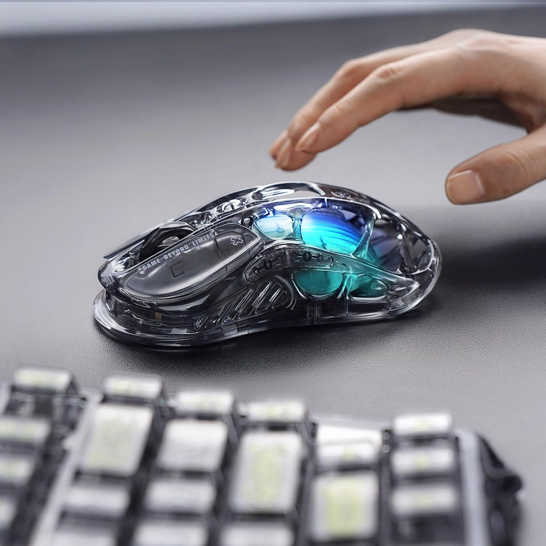Mouse gamer GravarStar Mercury M2 Inalámbrico Trasparente Negro - Achorao