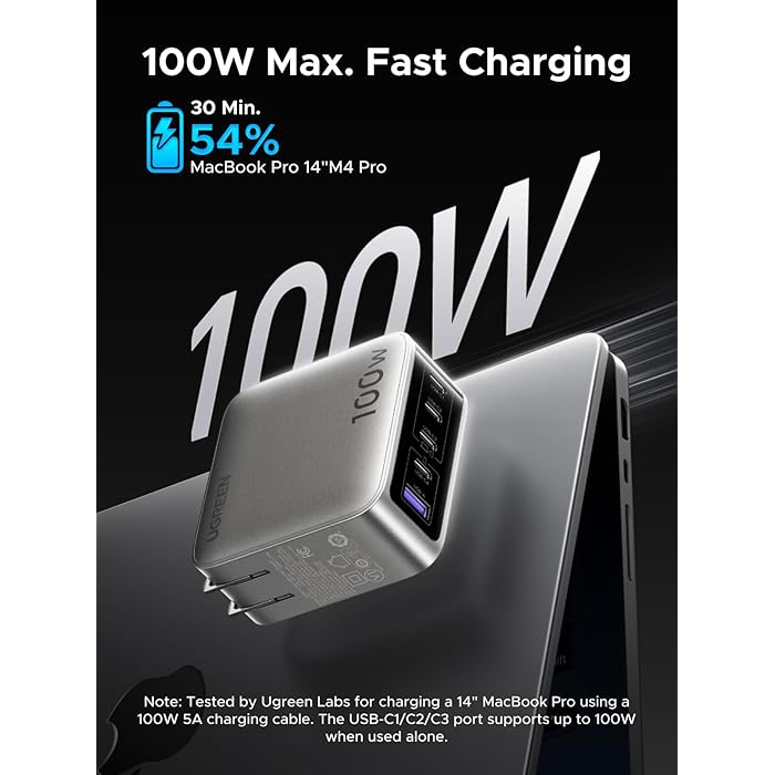 Cubo de Carga Ugreen 100W 5 Puertos, Nexode Pro, X773 Smart Display US - Achorao