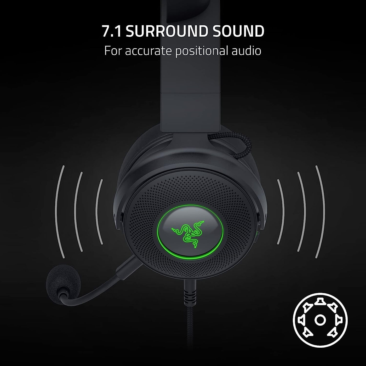 Audífonos c/micro Kraken Kitty V2 Pro Chroma Razer Usb con orejas intercambiables