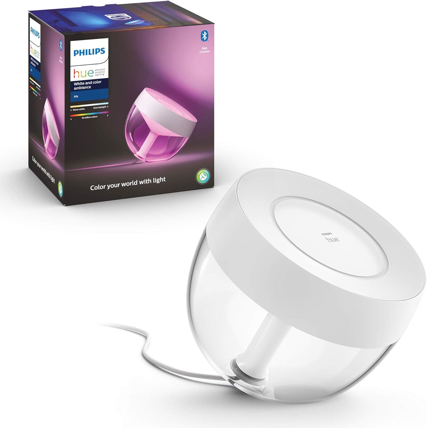 Lámpara de mesa Philips Hue Iris White and Color Ambiance Iluminación inteligente con Bluetooth